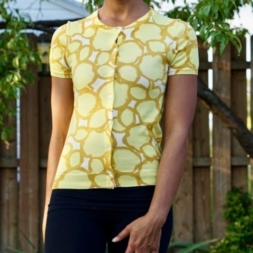 J. Crew Giraffe Print Crewneck Cardigan
